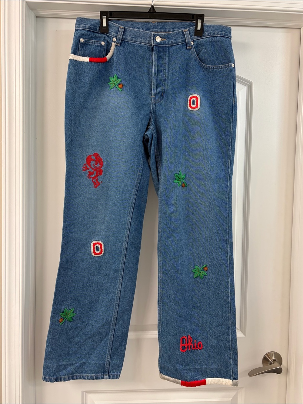 Bellepointe vintage Ohio State University Embroidered Jeans Brutus/ Block O
